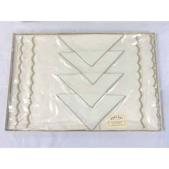 Vintage Home Art Linen Placemat and Napkin Set 8 pcs total Original Box - Picture 2 of 4